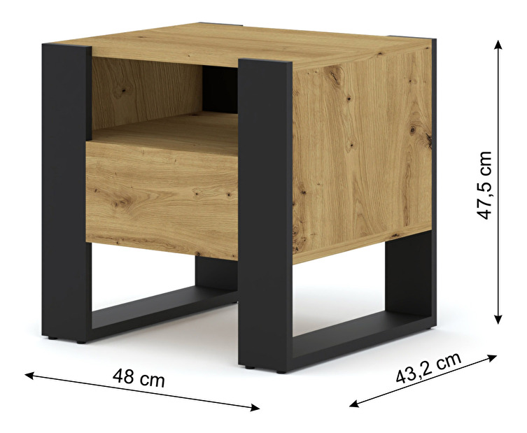 Nočný stolík Molli 48 (dub artisan)