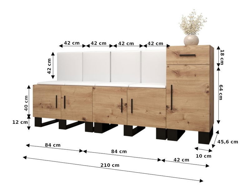 Set za predsoblje Amanda 18 (hrast artisan + tamnosiva)