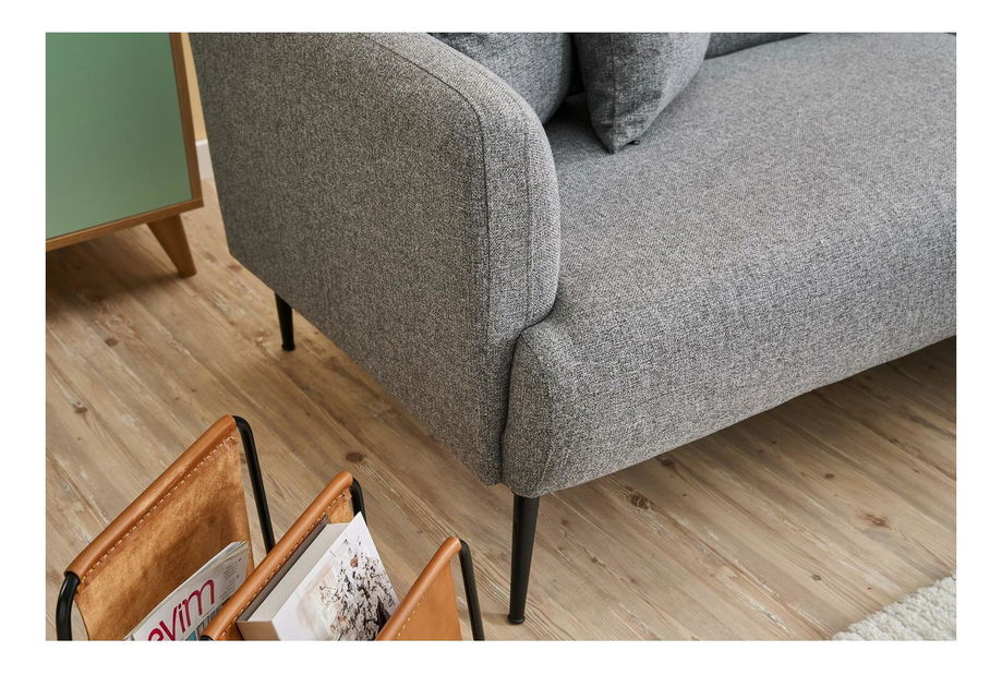 Háromszemélyes kanapé Revosatta (szürke + fekete)