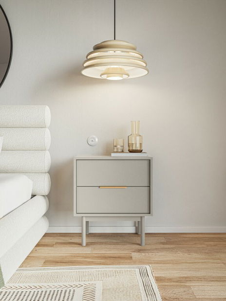 Nočný stolík Vintana 2S (kašmír + zlatá)