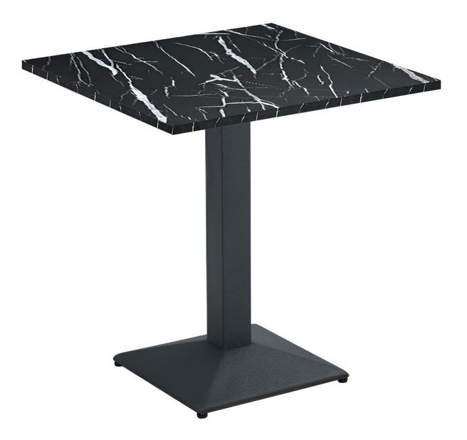 Masă sufragerie Rahola 1 (negru marmură + negru) (pentru 2 persoane)