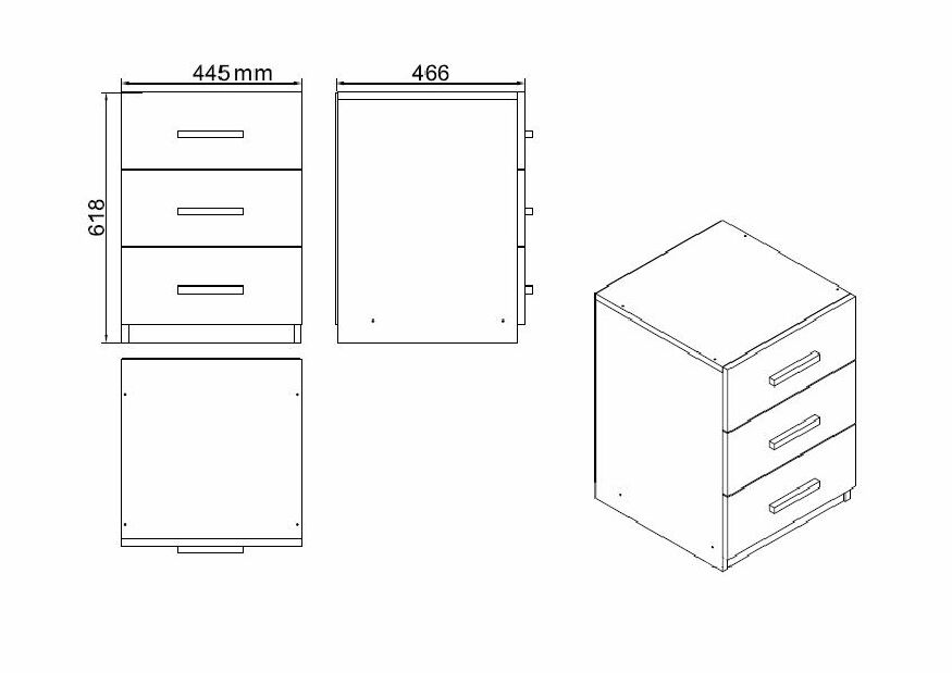 Set pentru birou Vincent 9 (Nuc + Antracit)