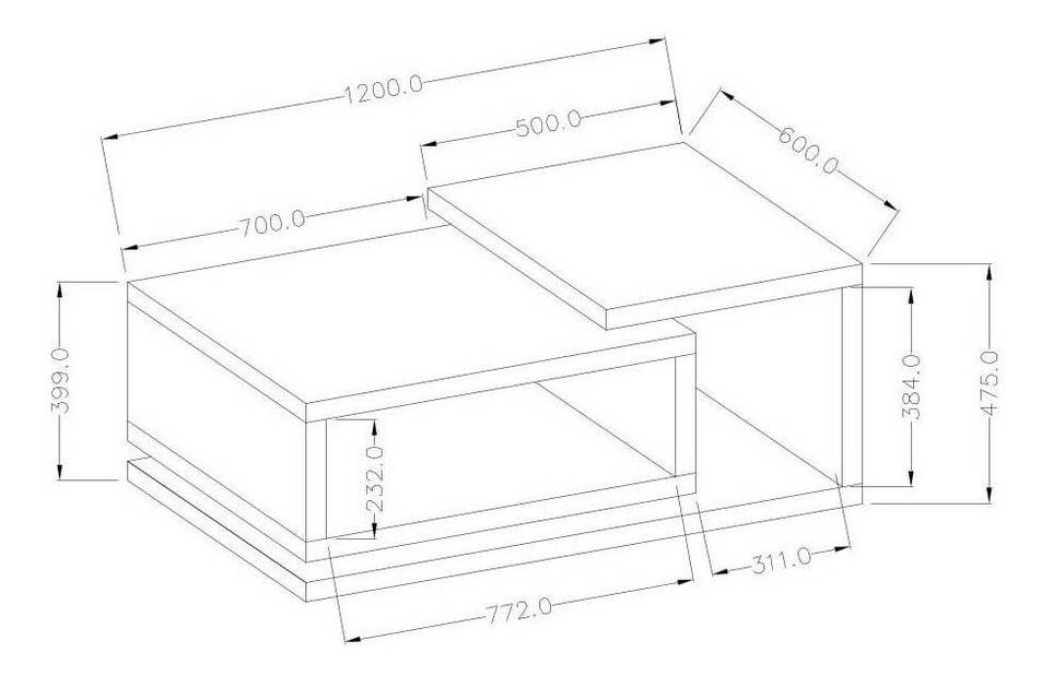 Konferenčný stolík Bilsby Typ 97 (čierna + čierna matná) *bazár
