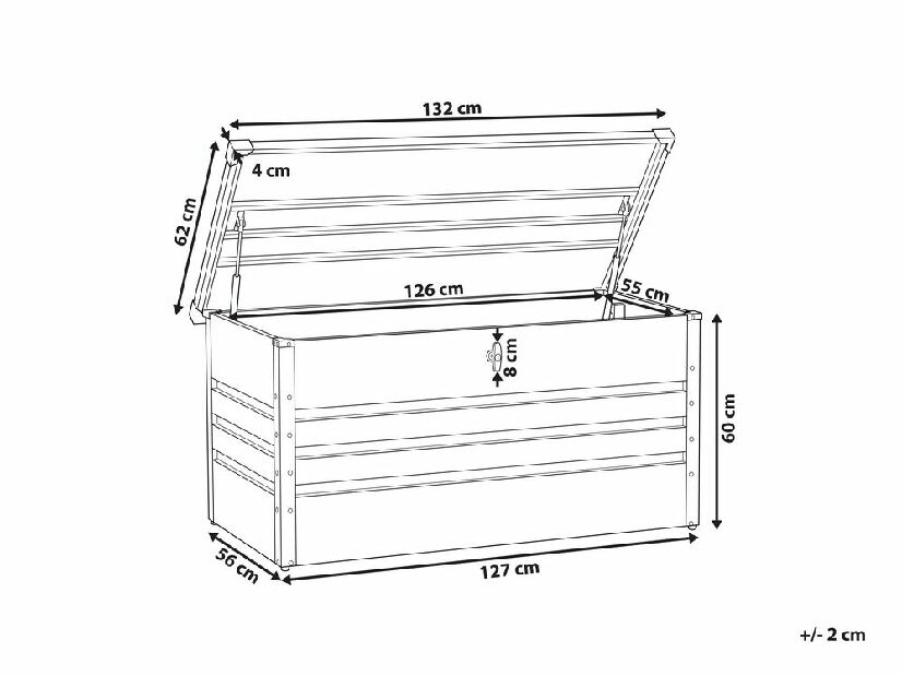 Úložný box 130x62cm Ceroso (krémovo biela) 