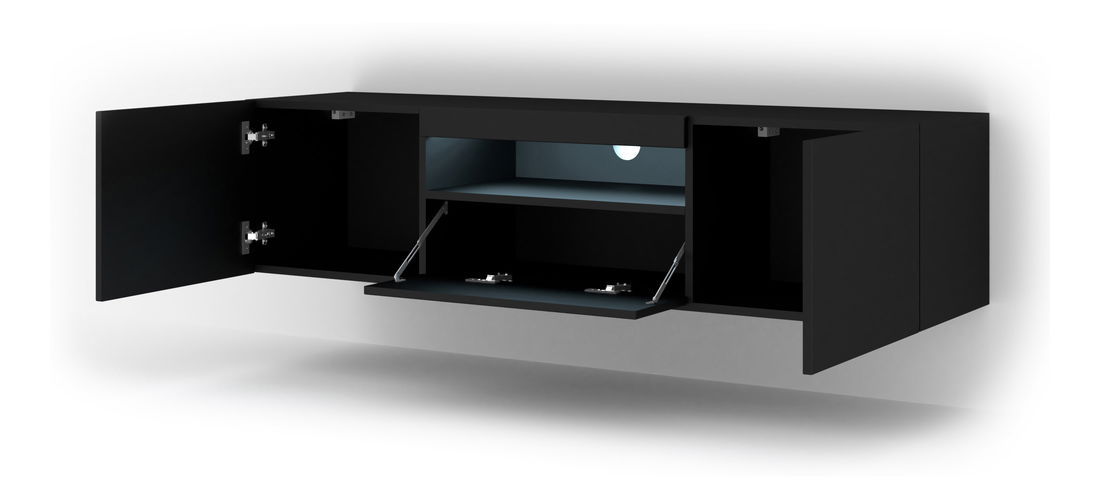 TV stolík/skrinka Aurora (čierny mat)