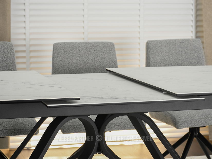 Blagovaonski stol Venda (bijeli mramor + crna)