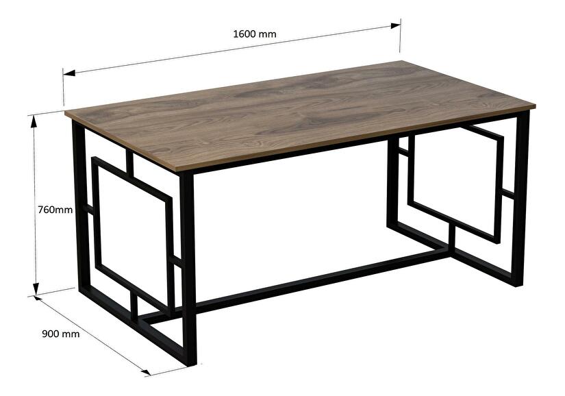 Jedálenský stôl Allien (pre 6 osôb) (orech + čierna) 