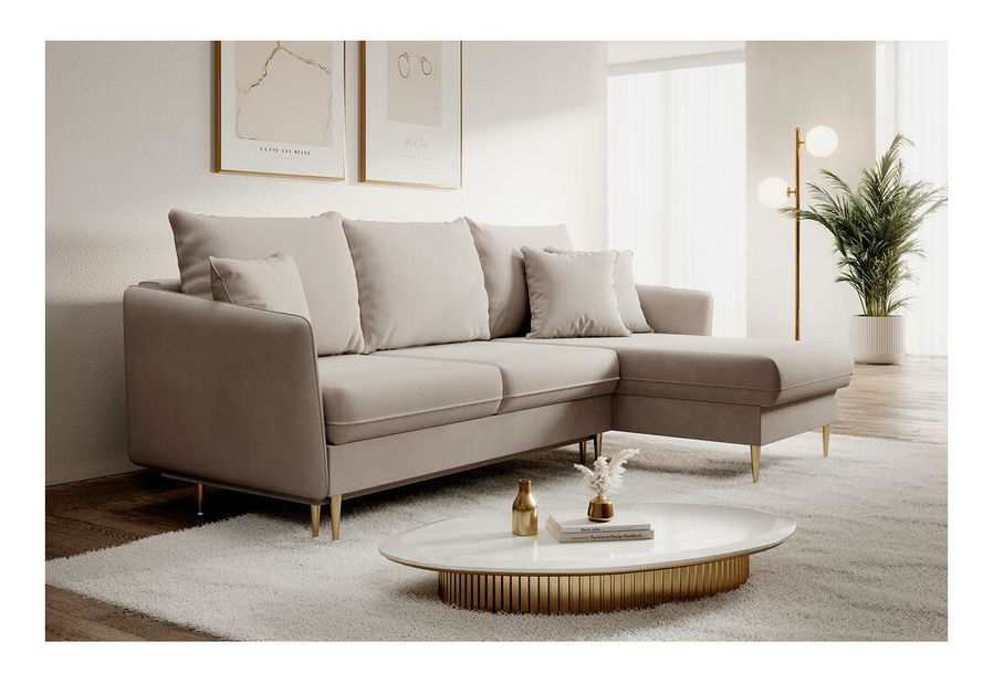 Colțar Vivaldio L (bej + auriu)