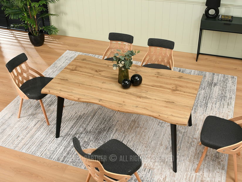 Blagovaonski stol Maui (hrast + crna)