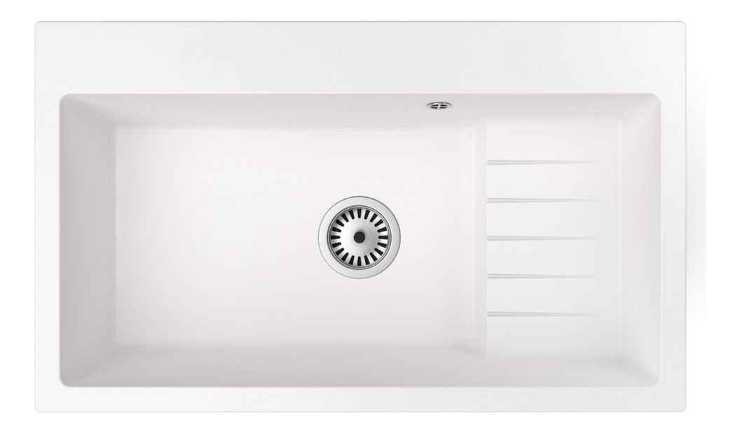 Kuchynský drez Akream (biela) (s 2 otvormi pre batériu)