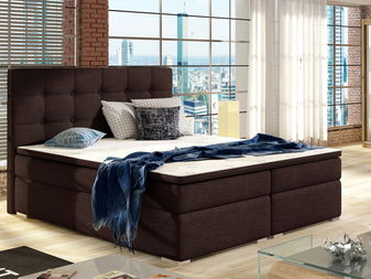 Pat matrimonial Boxspring 140 cm Irma 01 (gri maro)