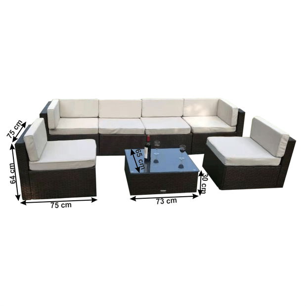 Vrtni ratanski set Monde (crna + bijela)