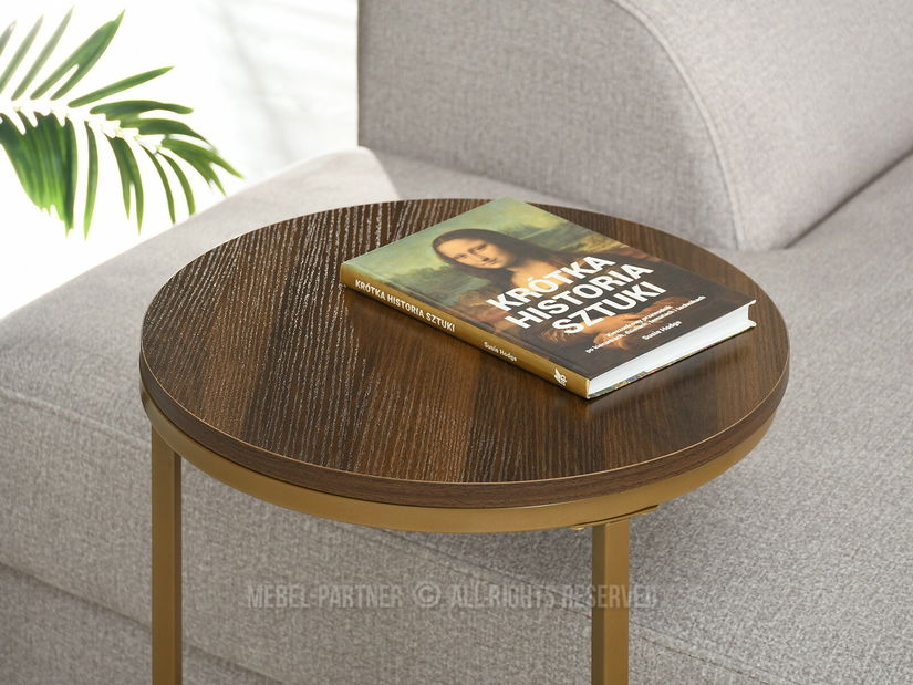 Măsuță de cafea Corden (nuc + auriu)