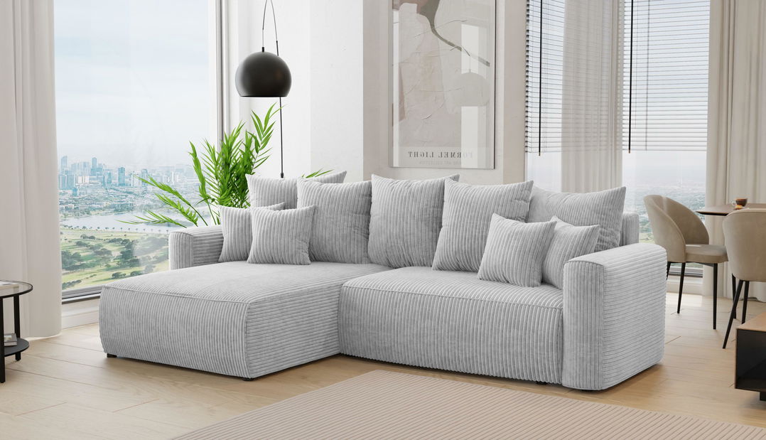 Sarokkanapé Baria (B) (világosszürke)