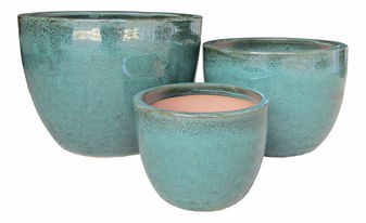 Set de 3 ghivece de flori Bvadina (verde închis)