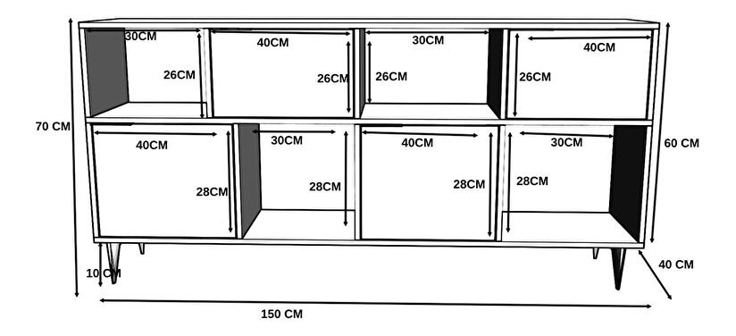 TV stolík/skrinka Modem L739 (čierna)