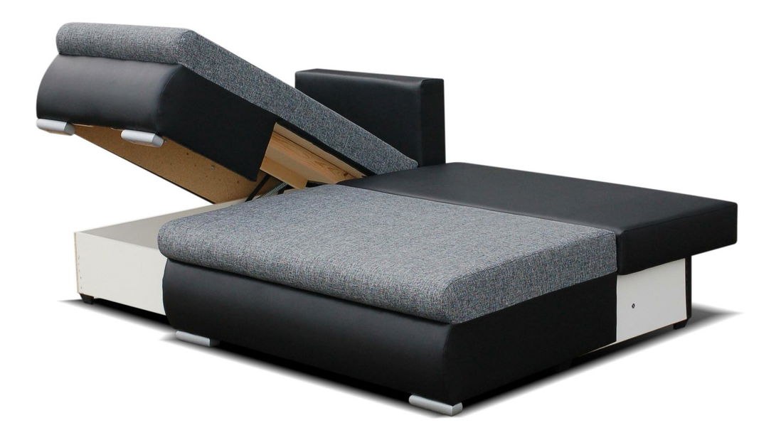 Sarok kanapé Ashlie (szürke + fekete) (B)