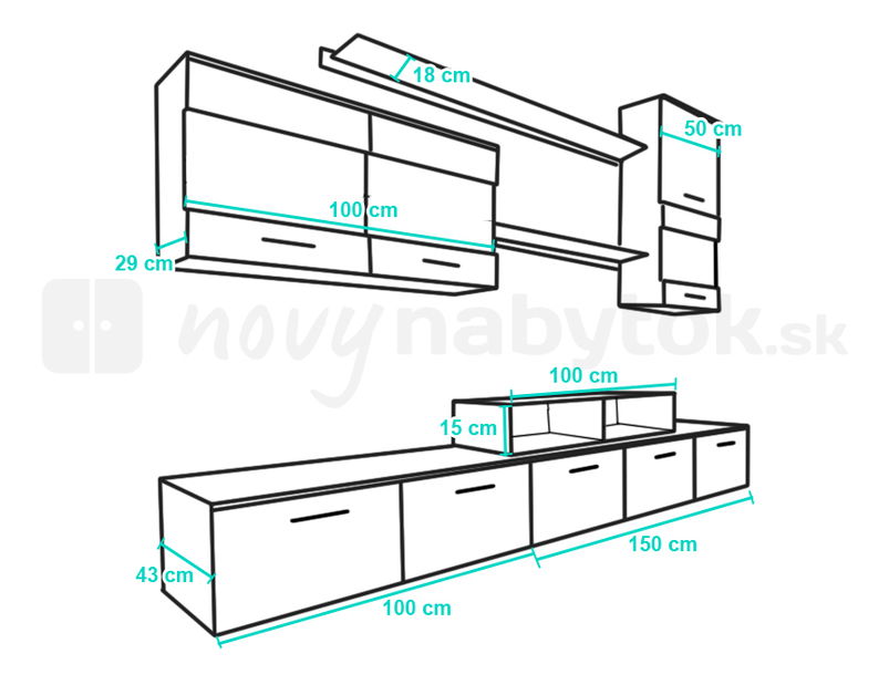 Obývacia stena Logo II ICE