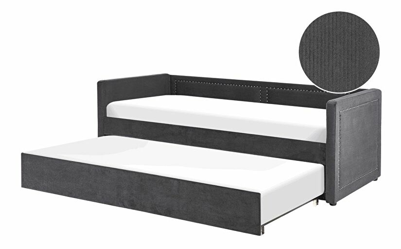 Jednostruki krevet 200 x 90 cm Mimza (siva)