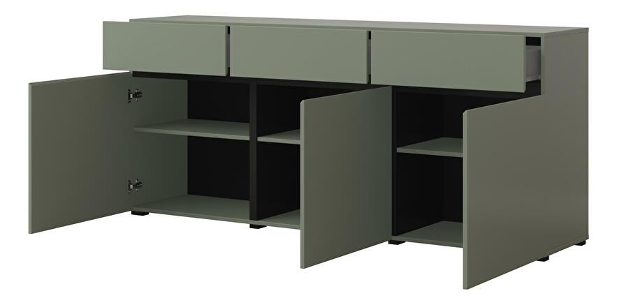 Komód Crossroad G43 (fenyőzöld + fekete)