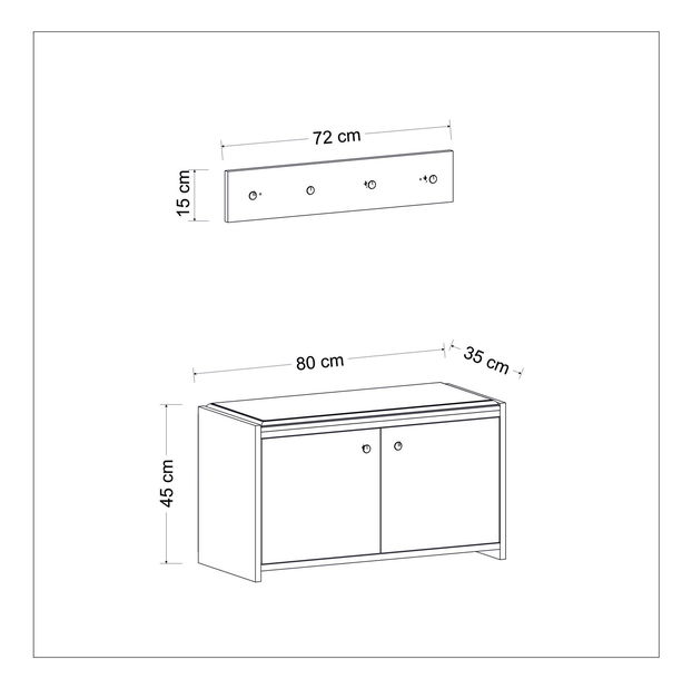 Előszoba szett Zorro (fehér)