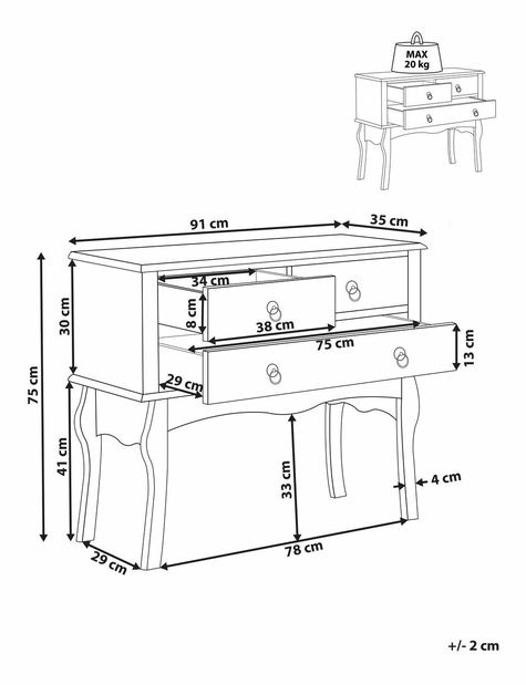 Konzolový stolík Lagna (béžová)