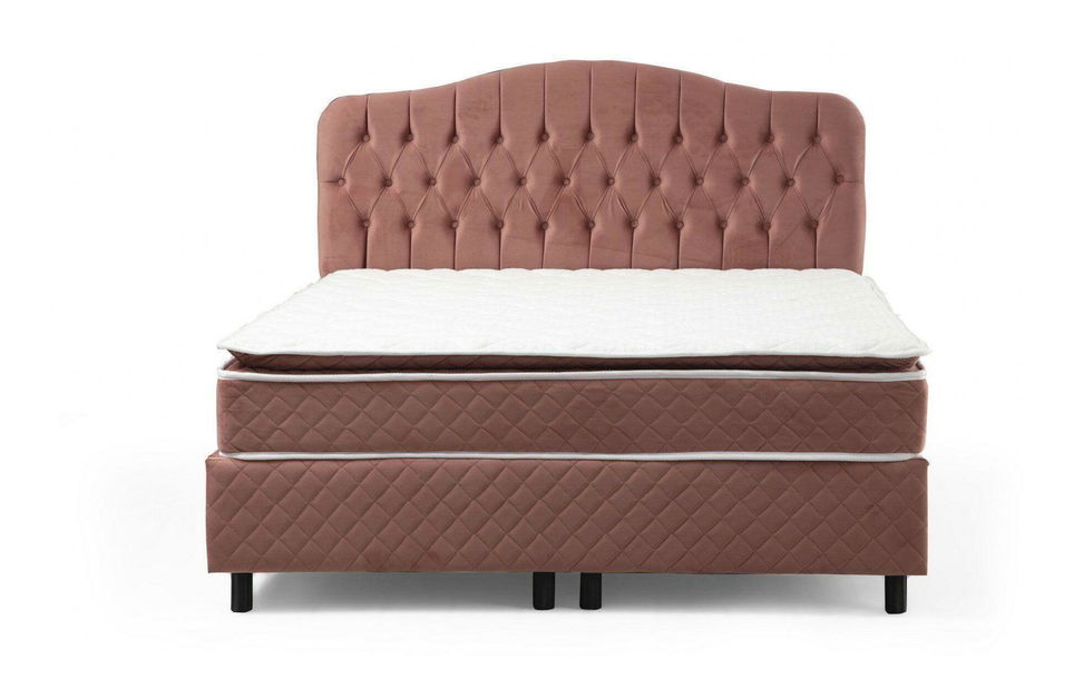 Boxspring posteľ 140 cm Vassilium (ružová)