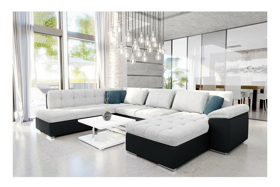 Rohová sedačka U Talina s funkciou spania (P) (ekokoža Soft 011 + Enzo 162 + Enzo 155)