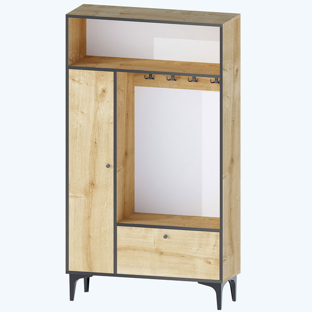 Predsieňová zostava Perla (Dub safírový + Čierna)