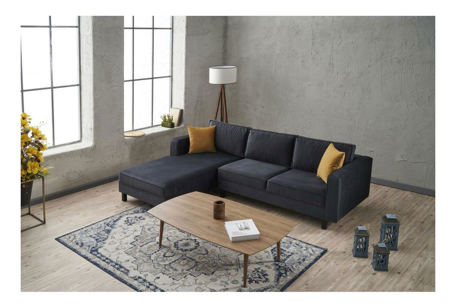 Kutna garnitura Kalen 1 (L) (antracit zamat)