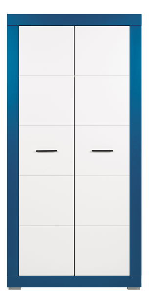 Šatníková skriňa Twin TW 9 (tyrkysová + biela matná)