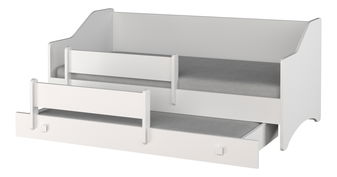 Rozkladacia detská posteľ 160x80 cm Naty II (s roštom a matracom) (biela)