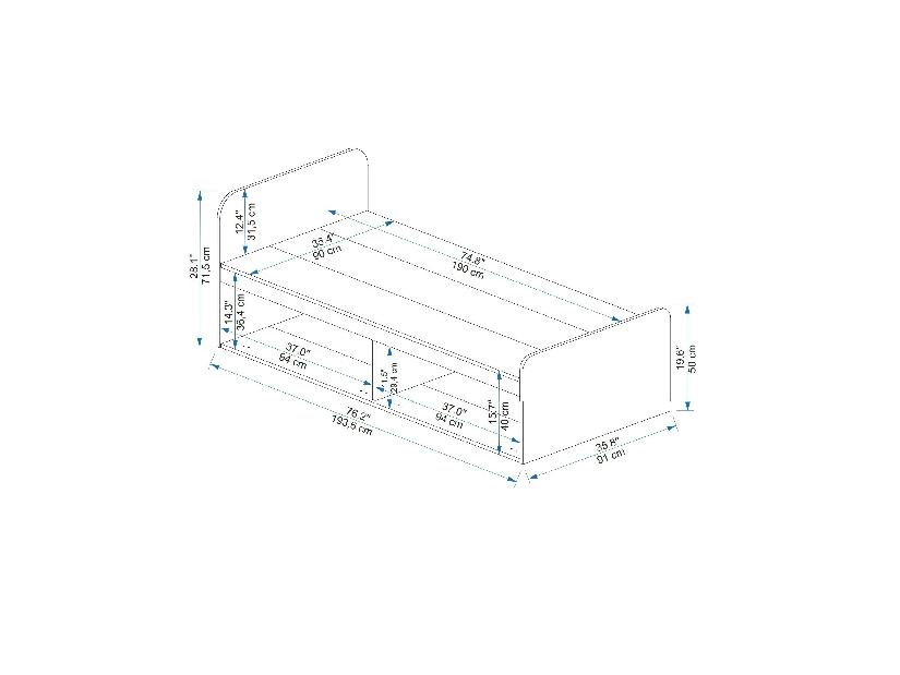 Jednostruki krevet 90 cm Levipo 2 (atlantski bor + bež) (s podnicom)