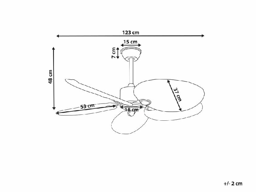 Stropni ventilator sa svjetlom Mamza (prirodna)