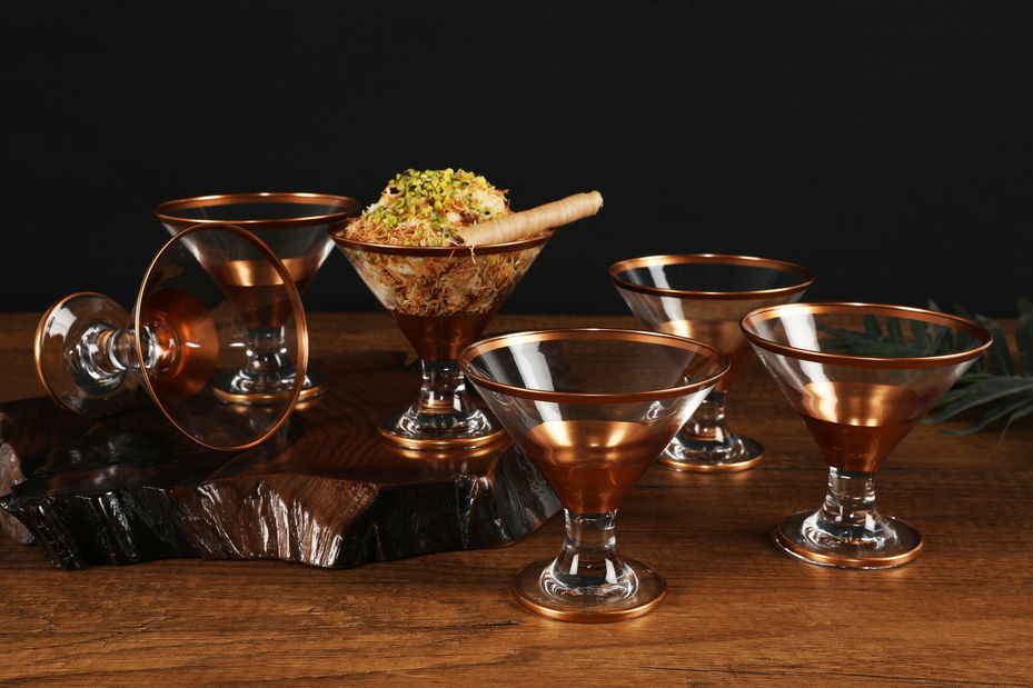 Sada pohárov na zmrzlinu (6 ks.) Dolores 5 (ružové zlato)