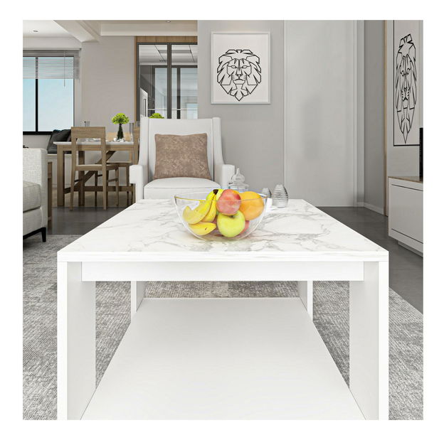 Konferenčný stolík Line (biely mramor)
