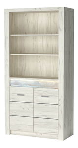 Regál Indie 05 (LED világítással) (fehér craft) 