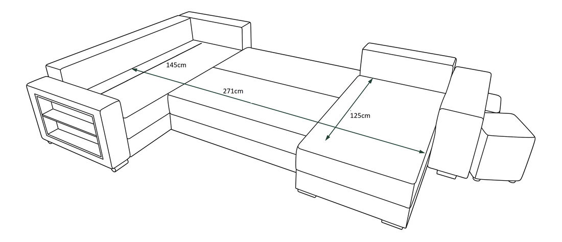 Rohová sedacia súprava Kin (zelená) (P)