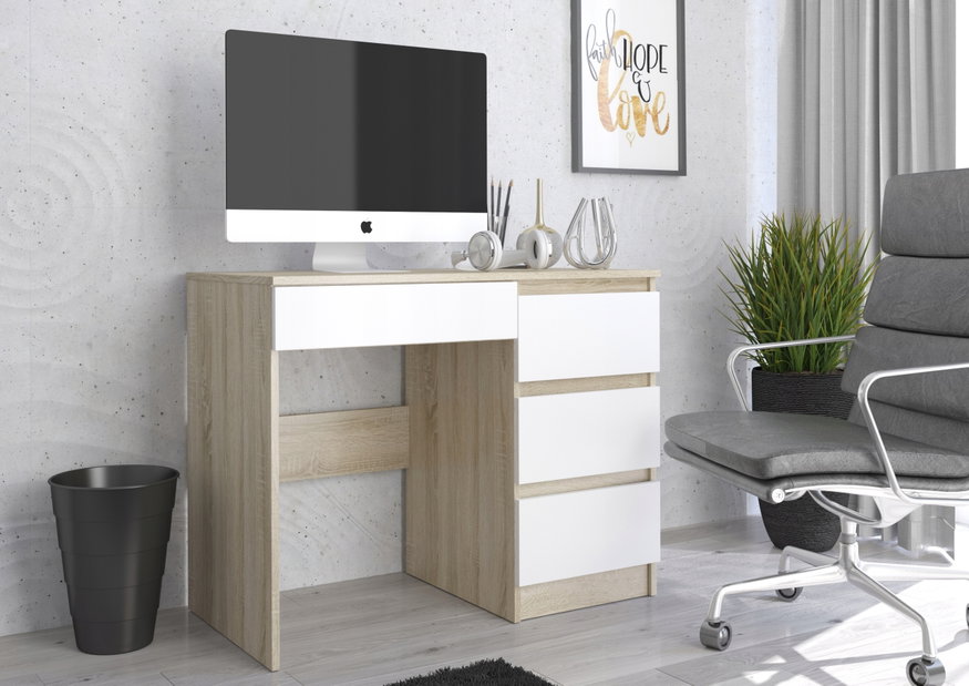 PC stol Noxar (hrast sonoma + bijela) (D)