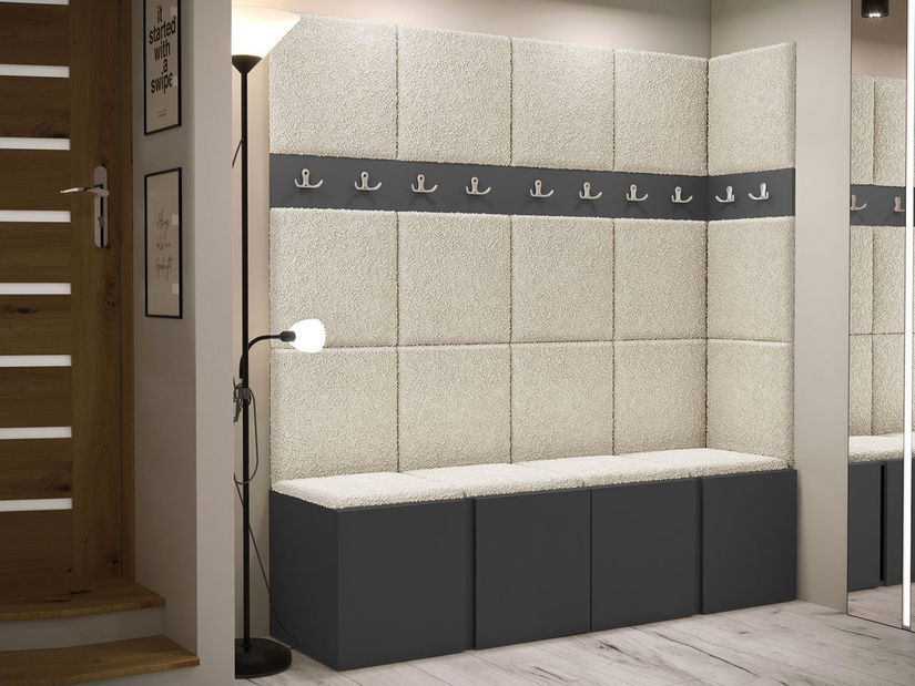 Mobilier hol Tovenaz II (stejar artisan + negru)