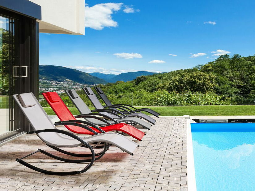 Vrtna ležaljka za ljuljanje Carro (siva)