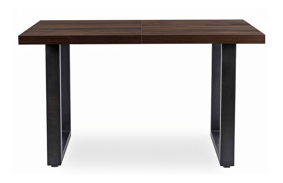 Masă sufragerie extensibilă Tomko (nuc + negru) (pentru 6-8 persoane)