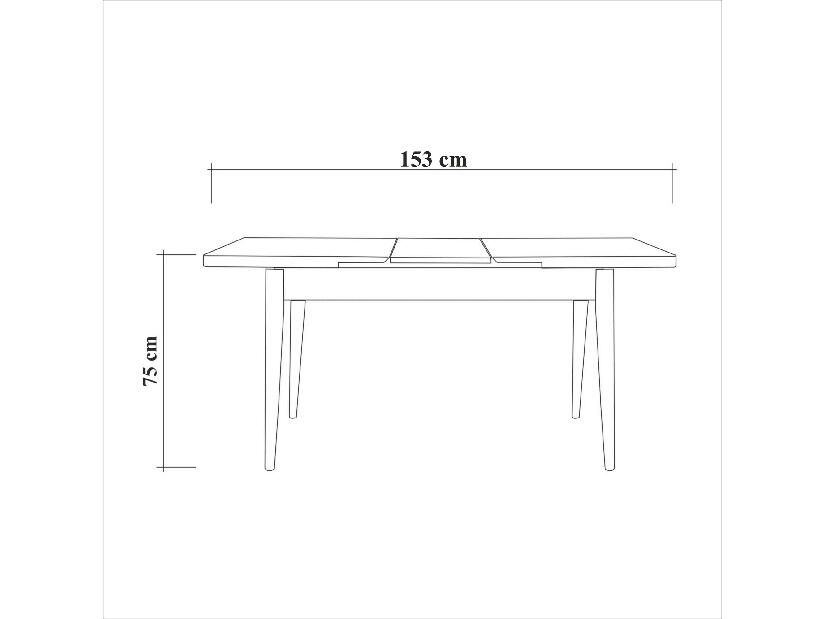 Masă de sufragerie extensibilă Dobuse 1 (alb) (pentru 4-6 persoane)