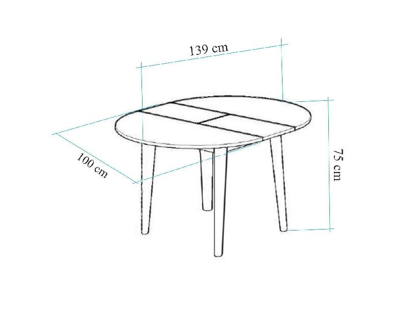 Jedálenský set Nidupo 3 (biela + sivá) (pre 2 osoby)