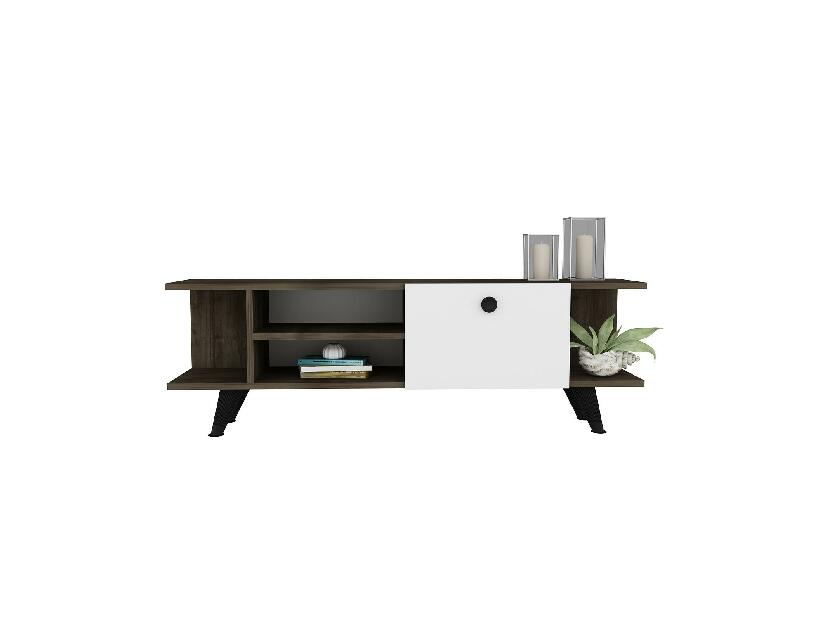 TV asztal/szekrény Napiku (dió + fehér) 
