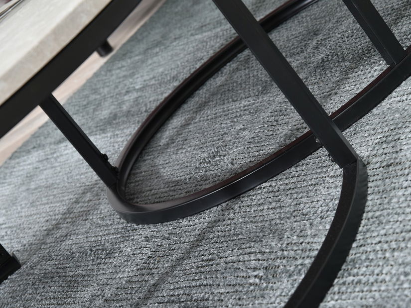 Măsuță de cafea Kolja Stolik S (gri + negru)