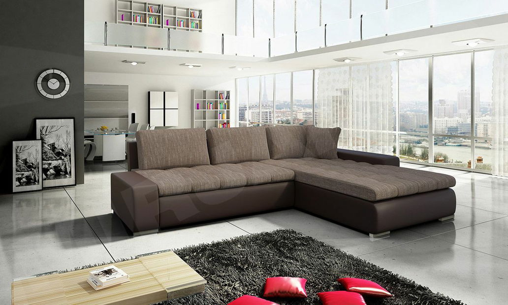 Rohová sedacia súprava Hesron (ekokoža soft 066 + lawa 02)