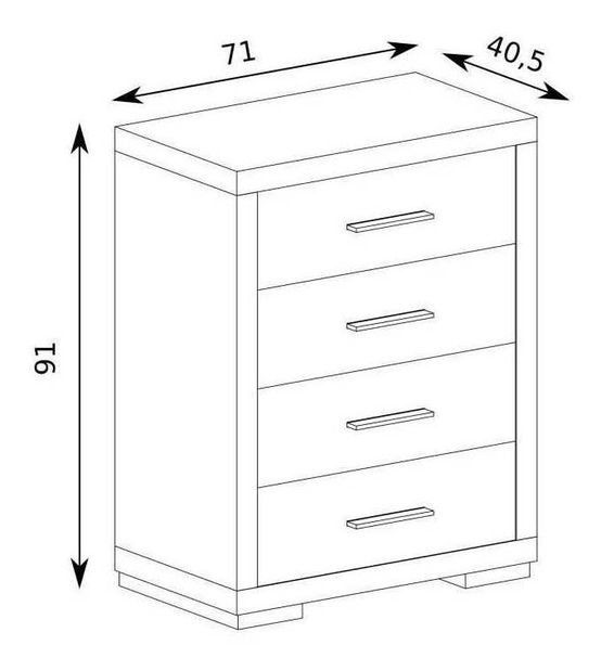 Komód Vega 09 (világos santana tölgy)