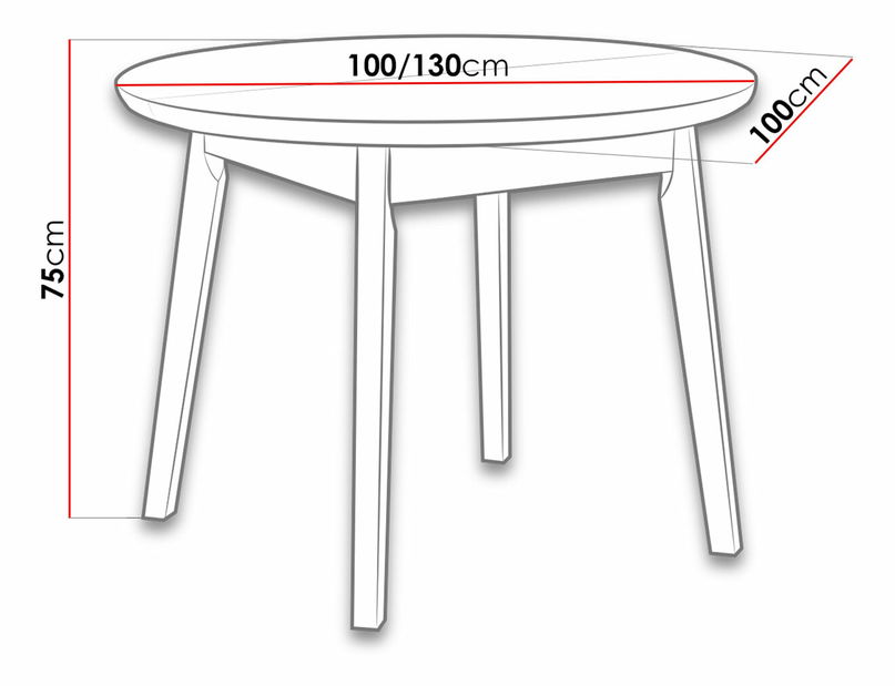 Jedálenský stôl Harry 100/130 IV (pre 2 až 4 osoby) (biela) *výpredaj