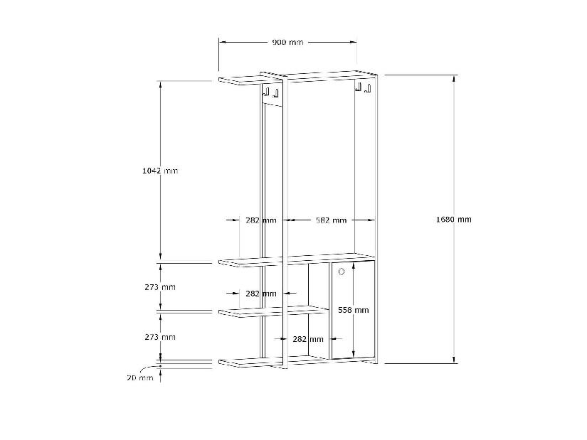 Mobilier Hol Dakodu (stejar zafir + negru) 